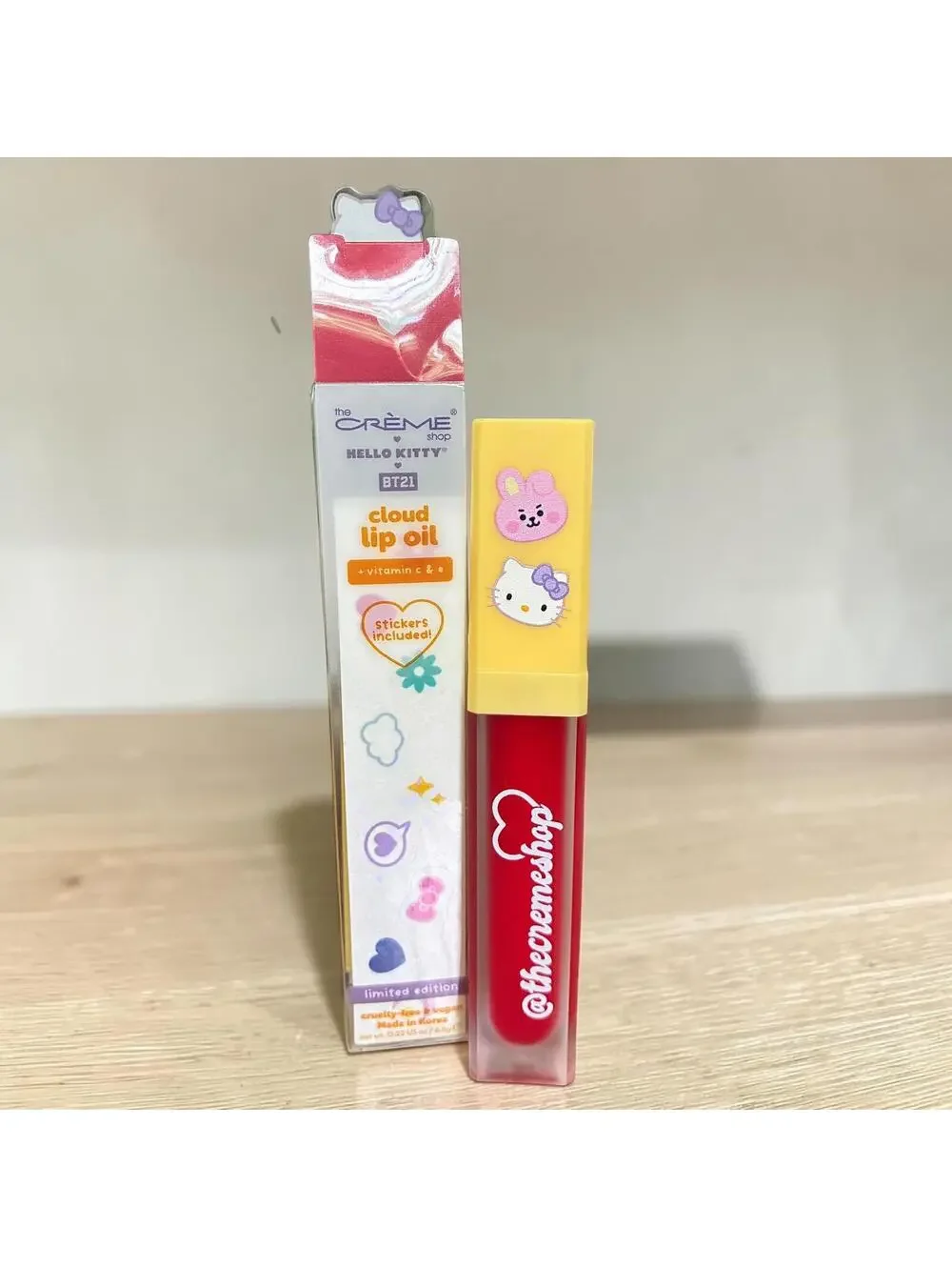The Crème Shop Hello Kitty BT21 Cloud Lip Oil Cherry Edition